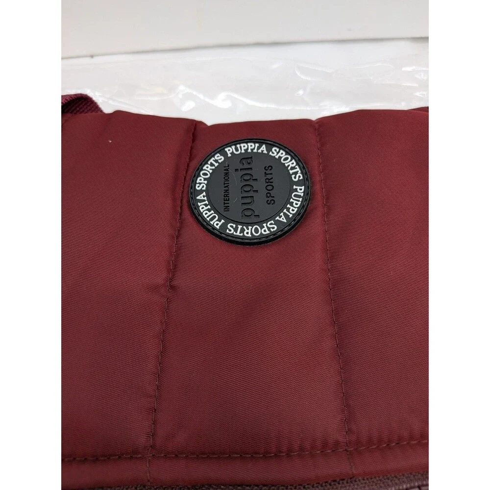 PUPPIA International Sports Dog Winter Vest Harness Coat XL Wine Red Quilted Fur